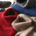 thumbnail image 3 of Suéter de cuello alto de terciopelo de visón para hombre, suéter corto, suelto, grueso, de talla grande, suéter de lana cálido para otoño e invierno, 3 of 6