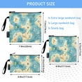 thumbnail image 3 of Haosy 3 Pack Reusable Ziploc Bags BPA Free Healthy Food Storage Bag Leakproof Sandwich Snack Freezer Bags Sea Islands Fish Seaweed, 3 of 7
