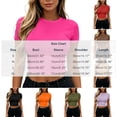 thumbnail image 4 of Otntypg Womens Short Sleeve Cropped Athletic T Shirts - Buttery Soft Summer Crop Tops Slim Fit Y2k Basic Solid Color Crew Neck Tees for Workout Going Out Tshirts, 4 of 7