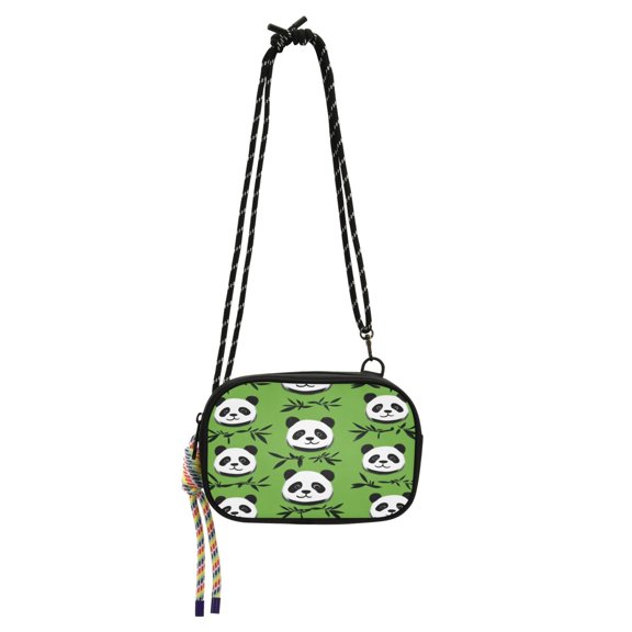 Stylish Crossbody Phone Bag Purse Handbags Adjustable Strap, Compact Design for Essentials Cute Panda Heads