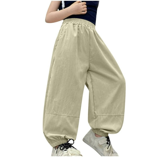 Children's Pants Clearance Sale Children's Elastic Waisted Work Pants With Loose Cuffs Mid Size Pants With Pockets For Adults In Summer