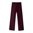 thumbnail image 4 of 7-16 Years Middle Aged Girls And Fashion Solid Color Mid Waist Pocket Straight Tube Decorative Buckle Pants, 4 of 6