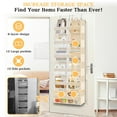 thumbnail image 6 of Over The Door Organizer with 10 Large Pockets and 10 Compartments，Nursery Shelves Baby Organizers,Anti Tilt 80 lb Load Behind Door Storage for Bedroom, Bathroom, Pantry, Nursery, (Cream), 6 of 10