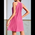 thumbnail image 4 of Vestidos de Verano de Crochet Calados para Mujer, Color Rosa y Rojo, Talla S, 4 of 6