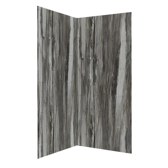Palisade 36in x 36in x 78in Waterproof Vinyl Corner Shower Surround Kit with Accessories in Louvre Granite