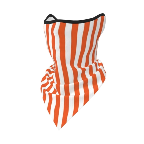 Sun Protection Face Mask Neck Gaiter Windproof Scarf Orange And White Striped Sunscreen Breathable Bandana Balaclava For Sport Outdoor