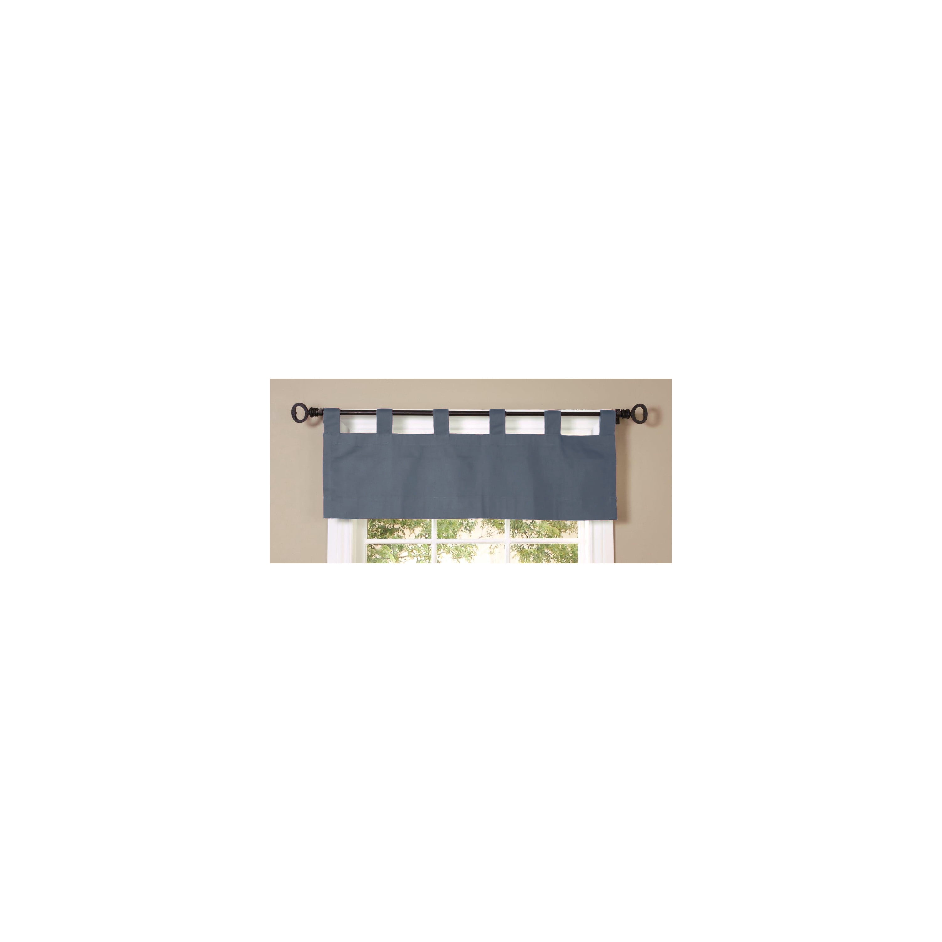 Winmate Insulated Cotton Tab Top Valance 40" x 15" in Blue