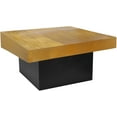 thumbnail image 1 of Meridian Furniture Collection Palladium Table Basse Moderne à Dessus Texturé avec Base en Métal Noir Mat, 32 Pieds L x 32 Pieds P x 16,5 Pieds H, Or Riche, 1 of 2