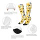 thumbnail image 3 of Fotbe Navy Blue Leaf Sunflower Calcetas Divertidas Estampadas para Hombre y Mujer, Calcetas de Algodón hasta la Rodilla para Caminar, Correr, Enfermería y Embarazo, 3 of 6