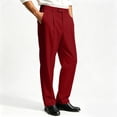 thumbnail image 4 of LODIENY Casual Dress Pants for Men Pleated Old Money Straight Leg Baggy Suit Slacks Fall Relaxed Fit Slacks Work Trousers with Pockets Red XL, 4 of 6