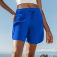 thumbnail image 6 of Women's 7" Athletic Running Long Shorts Workout Hiking Shorts Quick Dry High Waisted Active Zipper Pocket(Blue,M）, 6 of 7
