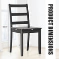 thumbnail image 3 of Topcobe Set of 2 Wood Dining Chairs with Solid Rubber Wood Legs, Indoor Outdoor Chairs Patio Chairs Kitchen Chairs for Living Room, Black, 3 of 8