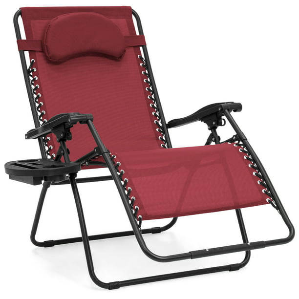 Best Choice Products Oversized Zero Gravity Chair, Folding Outdoor Patio  Lounge Recliner w/ Cup Holder - Burgundy