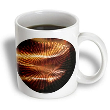 Rays Mug - 3dRose Cyberspace 0101010 - binary code rays, Ceramic Mug, 15-ounce