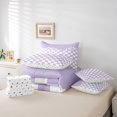 thumbnail image 6 of Manfei Modern Plaid 7-Piece King Bedding,Contemporary Checkered King Bed in a Bag,Purple White,Polkadot Reversible, 6 of 7