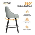 thumbnail image 2 of Zimtown Modern Swivel Barstools with Back, 26" Counter Height Bar Stools Kitchen Island Dining Chairs Set of 1, Gray, 2 of 8