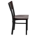 thumbnail image 2 of HERCULES Series Black Slat Back Metal Restaurant Chair - Walnut Wood Back & Seat, 2 of 6