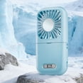 thumbnail image 6 of Portable USB Rechargeable Fan, Foldable Makeup Mirror Fan, Multi-Functional Neck-Hanging Fan for Travel & Outdoor Cooling, Personal Handheld Fan for Office and Bedroom, 6 of 9