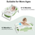 thumbnail image 3 of Aprpink Foldable Baby Bathtub PP+TPE with Soft Bath Net&Thermometer for 0-36 Months Toddler Green, 3 of 8