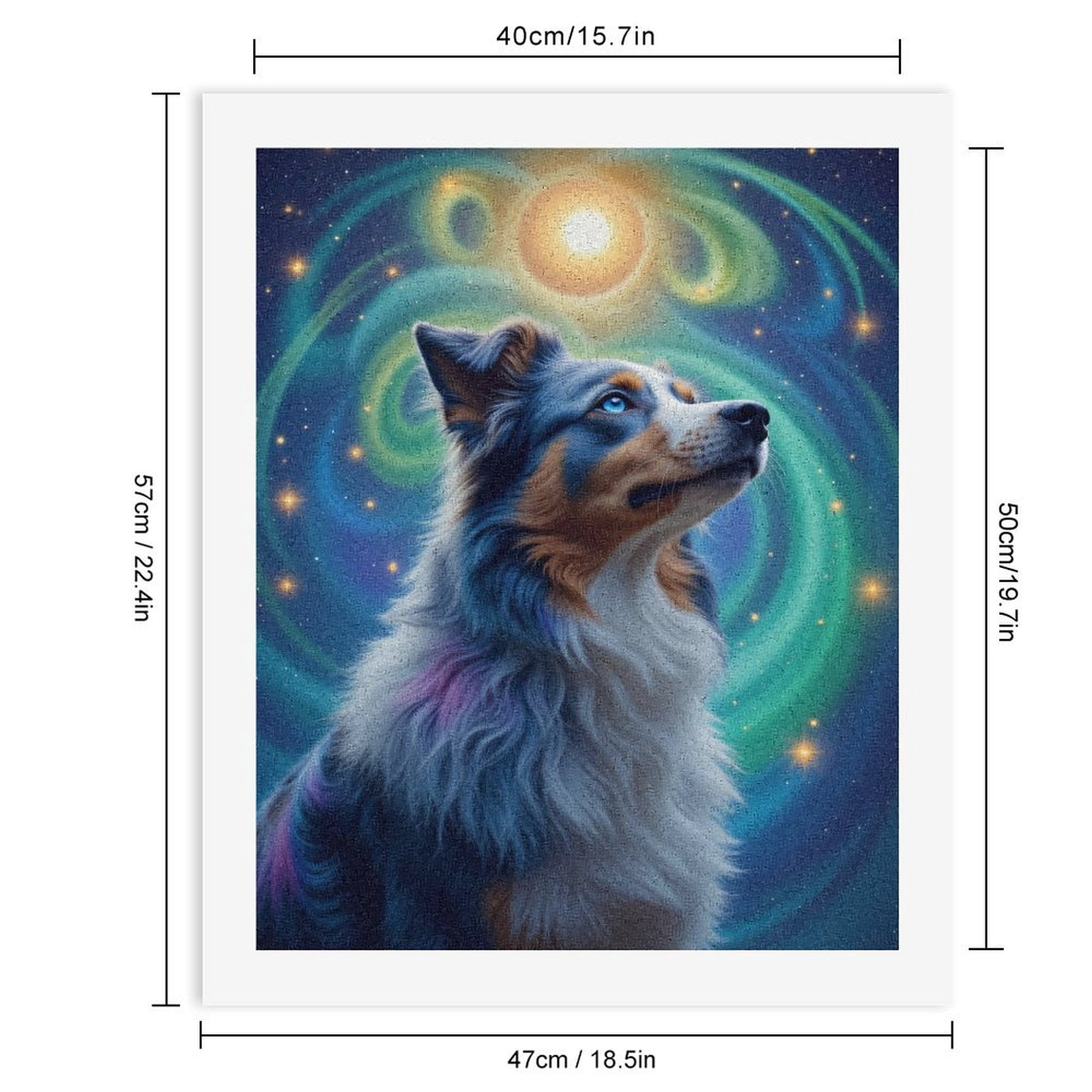 Paint By Numbers Kit for Adults Beginner - DIY Mystical Cosmic Dog Art Scene Canvas Painting Kits for Adults, Frameless Paint By Number for Adults for Home Wall Decor 16x20 Inch