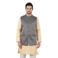 thumbnail image 2 of eloria Men's Nehru Jacket Waistcoat Indian Waistcoat Blazer Jacquard Jacket, 2 of 7