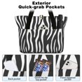 thumbnail image 2 of Women's Large Tote Bag with Zipper - 20L Zebra Stripes Travel Beach Weekender Duffle Bag Foldable Teacher Nurse Handbag for Work, Gym Shoulder Bag - Fits 15.6" Laptop, Folds Into Pouch, 2 of 5