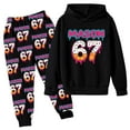 thumbnail image 5 of MEZZALL Girls 6 7 Printed Long Sleeve Hoodie Sweatshirt Tops And Jogger Pants Soft Casual Two Piece Outfit Toddlers Kids Comfort Classic Children Fashion Clothes Sets, 5 of 5