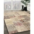 thumbnail image 2 of Ahgly Company Indoor Round Contemporary Orange Salmon Pink Patchwork Area Rugs, 8' Round, 2 of 6