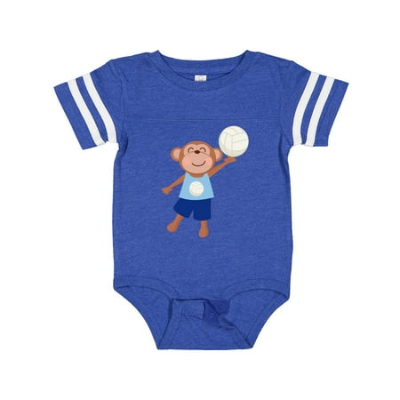 

Inktastic Volleyball Player Boys Cute Monkey Gift Baby Boy Bodysuit