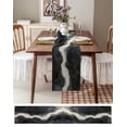 thumbnail image 3 of ERUNPONLY Marble Table Runner - 120 Inch Long Black Grey Modern Luxury Gold Cotton and Linen Blended Dress Scarves Farmhouse Table Runner for Kitchen Dining, Coffee Table, 13" x 120", 3 of 8