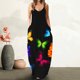 thumbnail image 1 of Puntoco Vestidos Mujer Verano Mujer Suelto Bolsillo Cuello En V Impresión Degradado Sin Mangas Suelto Casual Sling Vestido Largo, 1 of 1