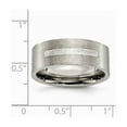 thumbnail image 2 of Titanium Flat 8mm Sterling Silver Inlay Brushed Band Ring - Size 8.5, 2 of 2