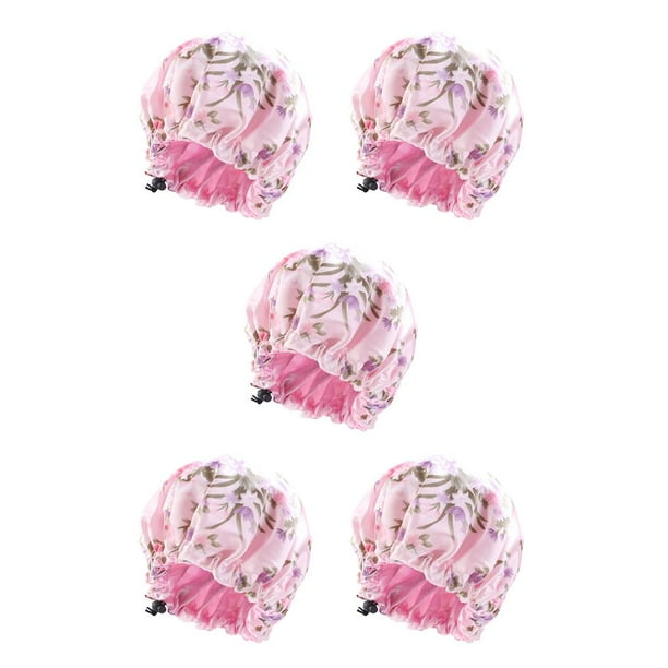 Minnieouse Gorros de dormir Gorro de dormir extra grande Turbante de pelo de doble capa Suministros para la cabeza Accesorios para la cabeza para rosado 5piezas