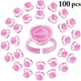 thumbnail image 3 of 100PCS Makeup Glue Holder Disposable Ring Cup Pigment Ring for Eyelash Extension, 3 of 8