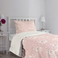 thumbnail image 5 of Ambesonne Owls Quilted Bedspread Set 2 Pcs, Pink Owls Birds Floral, Twin Size, Pale Pink White, 5 of 6