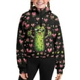 thumbnail image 5 of Uourmeti Love Heart Cool Cucumber Girls' Zipper Neck Sweatshirt with Pocket Fall Winter Girls Hoodies Sporty for Daily Wear Size 9-10, 5 of 7