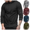 thumbnail image 2 of MSJUHEG Zip Up Hoodie Men Hoodies For Men Men'S Slim Casual Cardigan Top Zipper Sports Hooded Sweater Cotton Mens Hoodies, Mens Hoodie Black L, 2 of 6