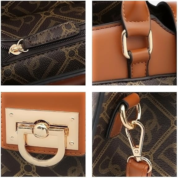 Dasein Handbags for Women Purses Monogram Satchel Purse Large Tote Ladies Handbag Shoulder Bags Top Handle Work Bag 2pcs Set
