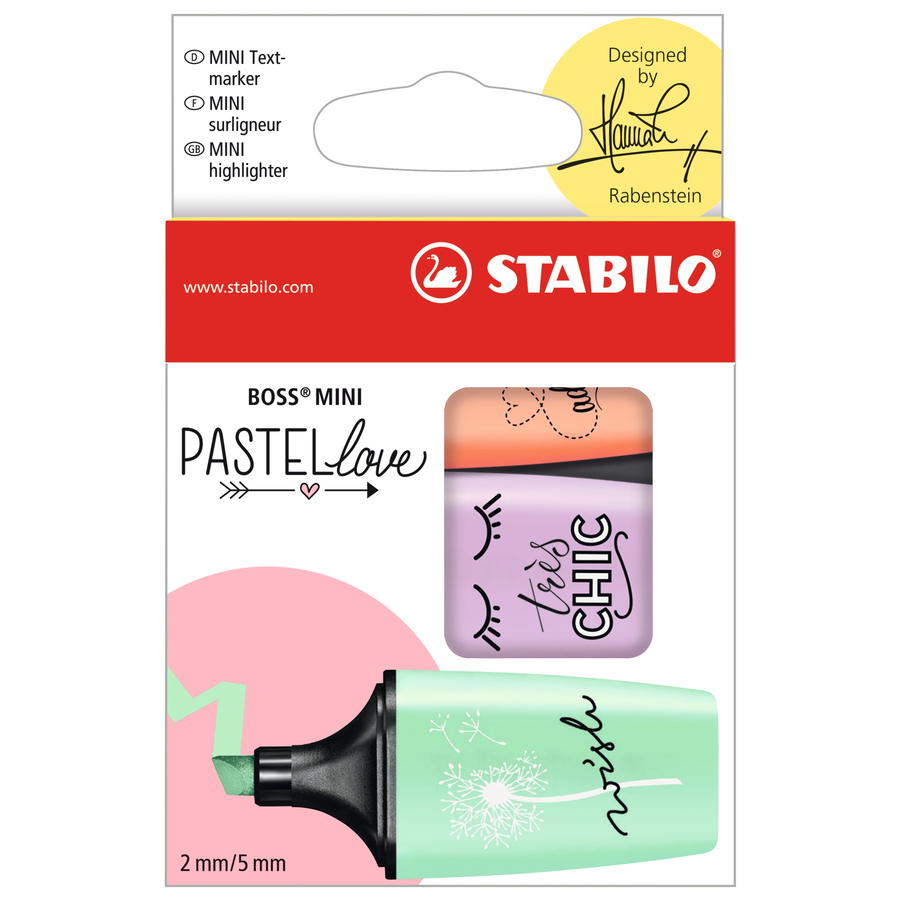 STABILO BOSS Mini Pastellove Highlighter Sets, 3Color Set Walmart