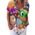 thumbnail image 3 of Super Why Women's Shirt V-Neck Breathable Short-Sleeve T-Shirt Casual Fashion Tee Soft & Trendy Blouse 2XL, 3 of 8