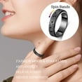 thumbnail image 4 of Bague Anti-Anxiété pour Femmes Bague Tournante Jouets Fidget Adultes Bague Fidget Anneaux Tournants Acier Inoxydable Anneaux Fidget Bague Fidgit Hommes Lune Étoile Noir Taille 6, 4 of 12