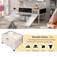 thumbnail image 4 of Bellemave Twin Size Kids Low Loft Bed with Slide, Climbing Frame, Two Movable Drawers, Multifunctional Chalkboard for Kids, Boys & Girls (Wood, White), 4 of 10