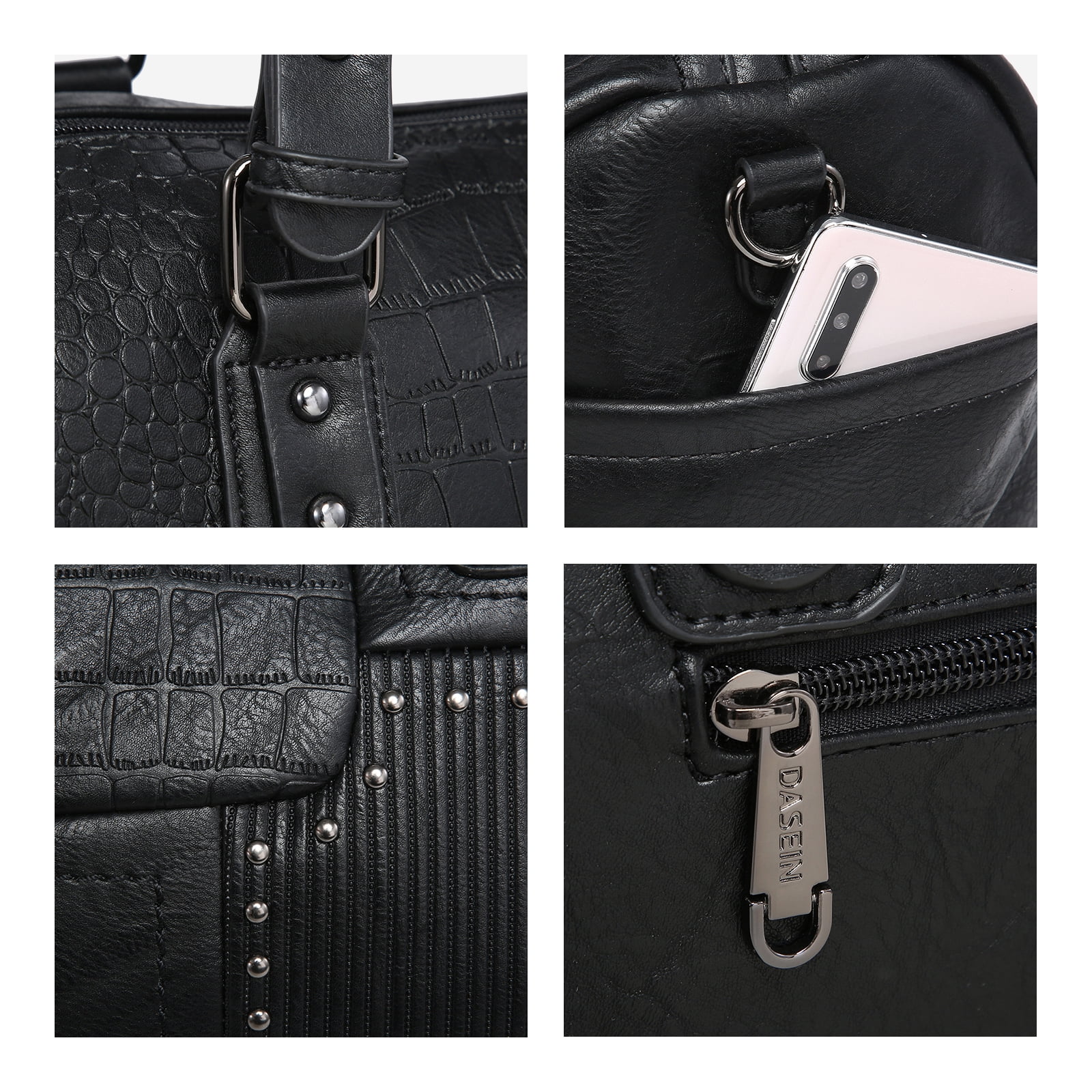 Dasein Women Soft Vegan Leather Barrel Bags Large Top Handle Totes Satchel Handbags Shoulder Purse