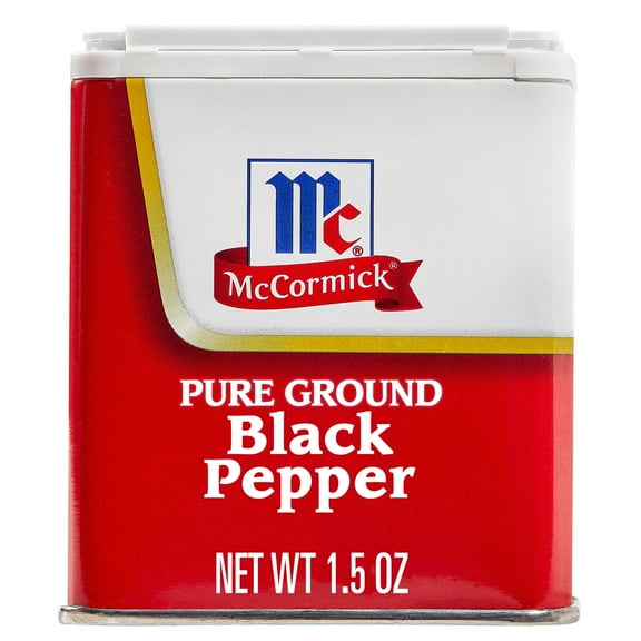 McCormick Non-GMO Kosher Pure Ground Black Pepper, 1.5 oz Can
