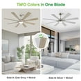 thumbnail image 2 of 72 inch Large Ceiling Fan with Remote, 5 Color Temperature LED Dimmable Light, 8 Double-sided Blades, 2 of 8