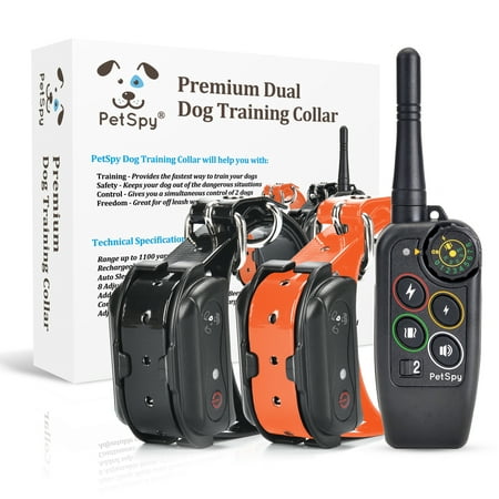 PetSpy M686B Dog Trainer Shock Collar for 2 Dogs with Vibra and Beep, Fully Waterproof Remote Training