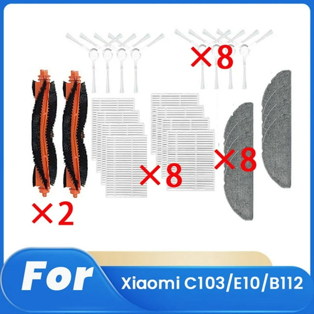 26 Piezas para C103/E10/B112 Robot Aspirador Mop 3C Enhanced Edition Accesorios Cepillo Lateral Principal Filtro Trapo Bolsa para Polvo