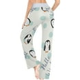 thumbnail image 5 of FREEAMG Women Pajama Pants Lounge Pants Long Stretch Comfy Sleepwear Cute Cartoon Penguins, 5 of 7