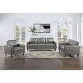 thumbnail image 3 of Pemberly Row 3-piece Upholstered Track Arm Faux Leather Sofa Set Gray, 3 of 18
