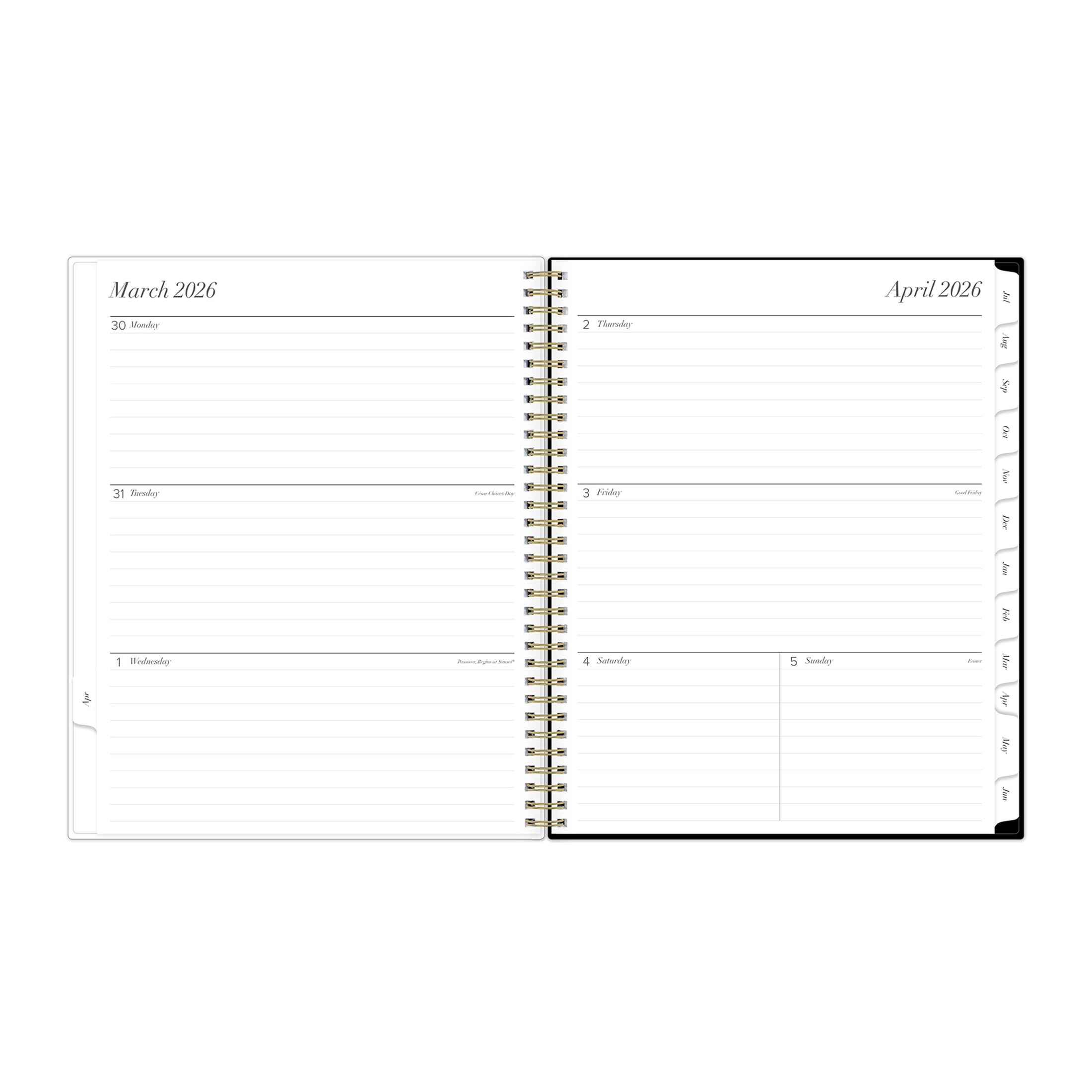 Blue Sky Monthly Weekly Planner, 8.5" x 11", Dot BW 15-Month (April 2026 - June 2027)